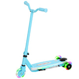Electric Scooter for Kids Aged 4-7 Years, with Flashing LED Lights, Rear Auxiliary Wheels, Blue T3398P349466