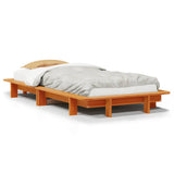 Bed Frame without Mattress Wax Brown 75x190 cm Small Single Solid Wood Pine 850685