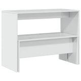 3 Piece Dining Table and Bench set High Gloss White Engineered Wood 855534