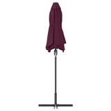 Garden Parasol Bordeaux Red 370 x 197 x 239 cm 42003373