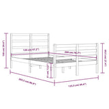 Bed Frame without Mattress Solid Wood Pine 120x200 cm 3105001