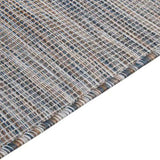 Outdoor Flatweave Rug 200x280 cm Brown and Blue 340819