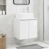 Wall-Mounted Sink Vanity High Gloss White 49.5 x 41 x 63 cm 890406