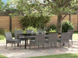 Garden Dining Set 9 pcs Grey Powder-Coated Steel 3379232