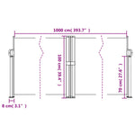 ZNTS Retractable Side Awning White 100x1000 cm 4004691