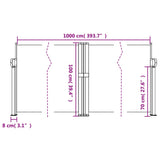 Retractable Side Awning Red 100x1000 cm 4004687