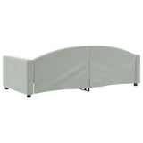 Day Bed without Mattress Light Grey 90x190 cm Single Velvet 354152