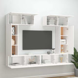 6 Piece TV Cabinet Set White Engineered Wood 3114462