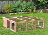 Rabbit Hutch Outdoor, Guinea Pig House, Bunny Run Cage with Openable Top for 12 Rabbits, 123 120 T3398P548546