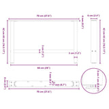 Coffee Table Legs White 2 pcs 70x cm Steel 4013289
