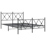 Metal Bed Frame without Mattress with Footboard Black 140x200cm 376521