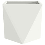 Planter 2 pcs White 50 x 50 x 50 cm Steel 883839