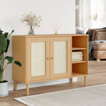 Sideboard SENJA Rattan Look Brown 112x40x80cm Solid Wood Pine 358028