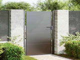 Garden Gate with Lock Black 110 x 180 cm Powder-Coated Steel 42015912