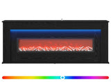 Fireplace with LED Strip Black Oak 130 x 20 x 69.5 cm 8021088