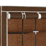 Wardrobe with Compartments and Rods Brown 150x45x175 cm Fabric 282454