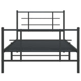 Metal Bed Frame without Mattress with Footboard Black 100x200cm 355574