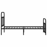 Bed Frame Black Powder-Coated Steel Single Storage Bed Frame 352589