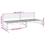 Garden Middle Sofas 2 pcs 120x80 cm Solid Wood Pine 825716