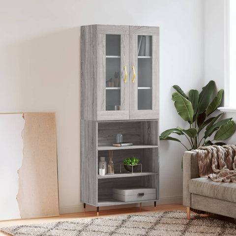 Highboard Grey Sonoma 69.5x34x180 cm Engineered Wood 3198711