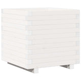 Garden Planter White 50x50x49.5 cm Solid Wood Pine 847354