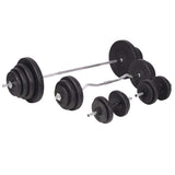 Weight Bench with Weight Rack, Barbell and Dumbbell Set 120 kg 275378