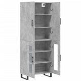 Highboard Concrete Grey 69.5x34x180 cm Engineered Wood 3195759
