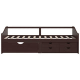 3-Seater Day Bed without Mattress Dark Brown Solid Pinewood 90x200cm 322172