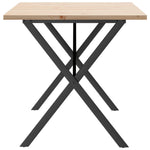 ZNTS Dining Table X-Frame 160x80x75.5 cm Solid Wood Pine and Steel 3282765