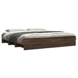 Bed Frame without Mattress Brown Oak 200x200 cm Engineered Wood 3295631