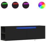 TV Wall Cabinet with LED Lights Black 135x31x39.5 cm 852384