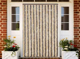 Fly Curtain Dark Brown and Beige 100x230 cm Chenille 377359