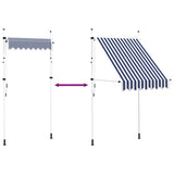 43219 Manual Retractable Awning 150 cm Blue and White Stripes