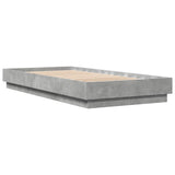 ZNTS Bed Frame without Mattress with LED Lights Concrete Grey 100x200 cm 839507