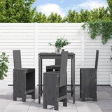 5 Piece Garden Bar Set Grey Solid Wood Pine 3157771