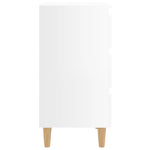 Bed Cabinet with Solid Wood Legs High Gloss White 40x35x69 cm 805899