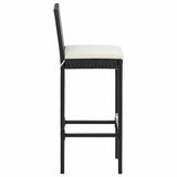 5 Piece Garden Bar Set with Cushions Poly Rattan Black 3095447