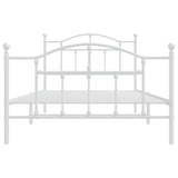 Metal Bed Frame without Mattress with Footboard White 100x200cm 353501