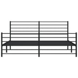Metal Bed Frame without Mattress with Footboard Black 180x200cm 352341