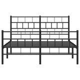 Metal Bed Frame without Mattress with Footboard Black 135x190cm 355676