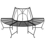 Half Round Tree Bench Ø159 cm Black Steel 318825