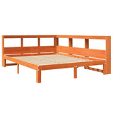 Bookcase Bed without Mattress Wax Brown 140x190 cm Solid Wood Pine 3324396