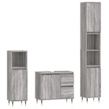 3 Piece Bathroom Furniture Set Grey Sonoma Engineered Wood 3190219