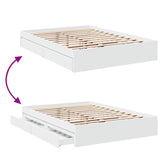 Bed Frame with Drawers without Mattress White 140x190 cm 3280685