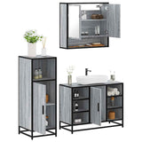 ZNTS 3 Piece Bathroom Furniture Set Grey Sonoma Engineered Wood 3301003