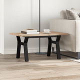 Coffee Table Y-Frame 80x50x40.5 cm Solid Wood Pine and Steel 3282772