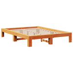 Bed Frame without Mattress Wax Brown 150x200 cm King Size Solid Wood Pine 3308737