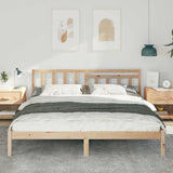 Bed Frame with Headboard Brown 180 x 200 cm Solid Pine Wood 872221