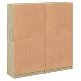 Bookcase with Doors Sonoma Oak 136x37x142 cm Engineered Wood 3206519
