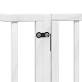 Dog Gate with Door Foldable 8 Panels White 640 cm Poplar Wood 3155622